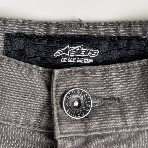 Alpinestars Gray Corduroy Straight Leg Pants Size 36 Riding Motorcycle - Picture 3 of 14
